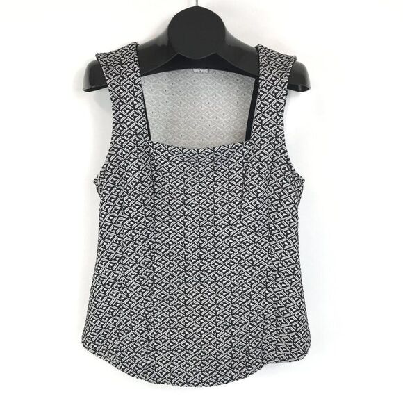 Anthropologie Postmark Square Neck Tank Women's Large Geometric Knit 9-H15 STCL - Picture 1 of 11
